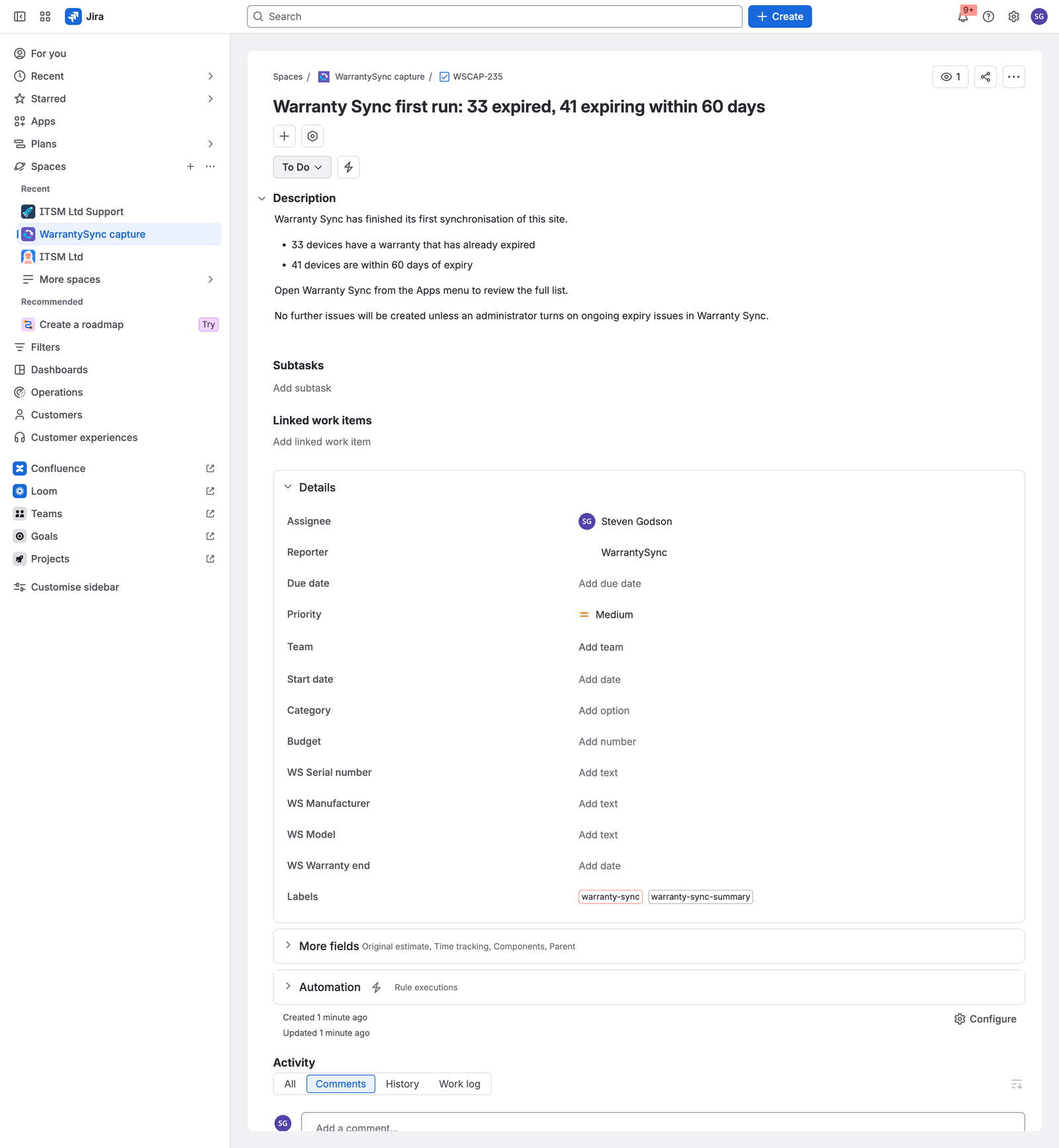 The first-run summary issue